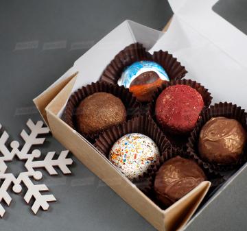  Набор шоколадных  конфет с алкоголем  6 шт Новогодние  сладкие подарки 